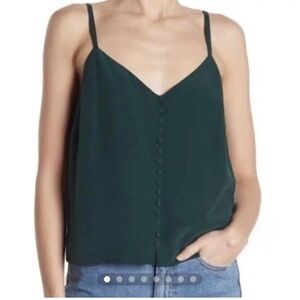 Madewell NWT Silk Button-Down Cami Smokey Spruce Size 4